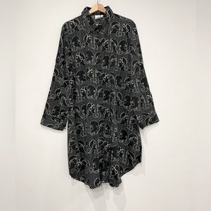 Izzy&Liv Warrior Empress satin shirt mini dress rolled up sleeves large/xl